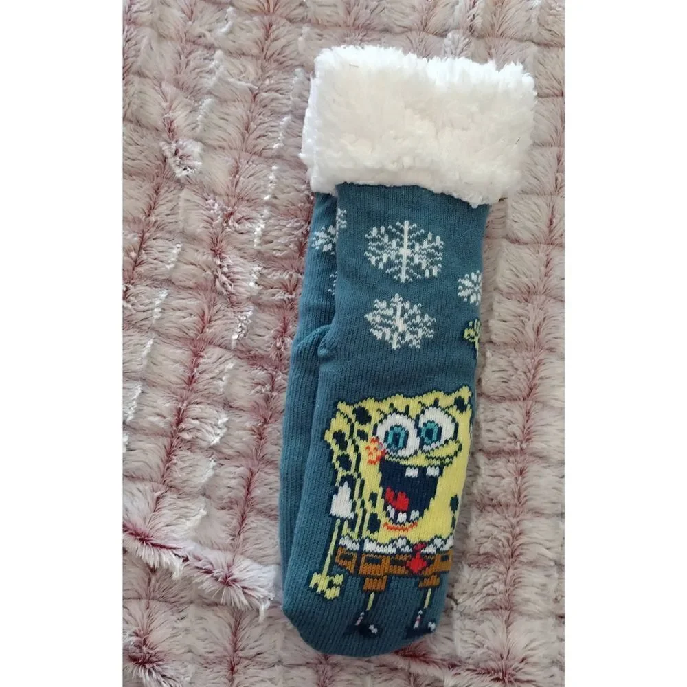 SpongeBob SquarePants, Holiday Women's Slipper Socks, 1-Pack, Size 4-10